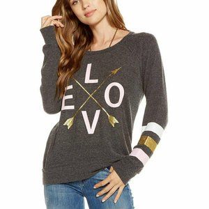 Chaser Love Arrows Long Sleeve Raglan Pullover - Medium*